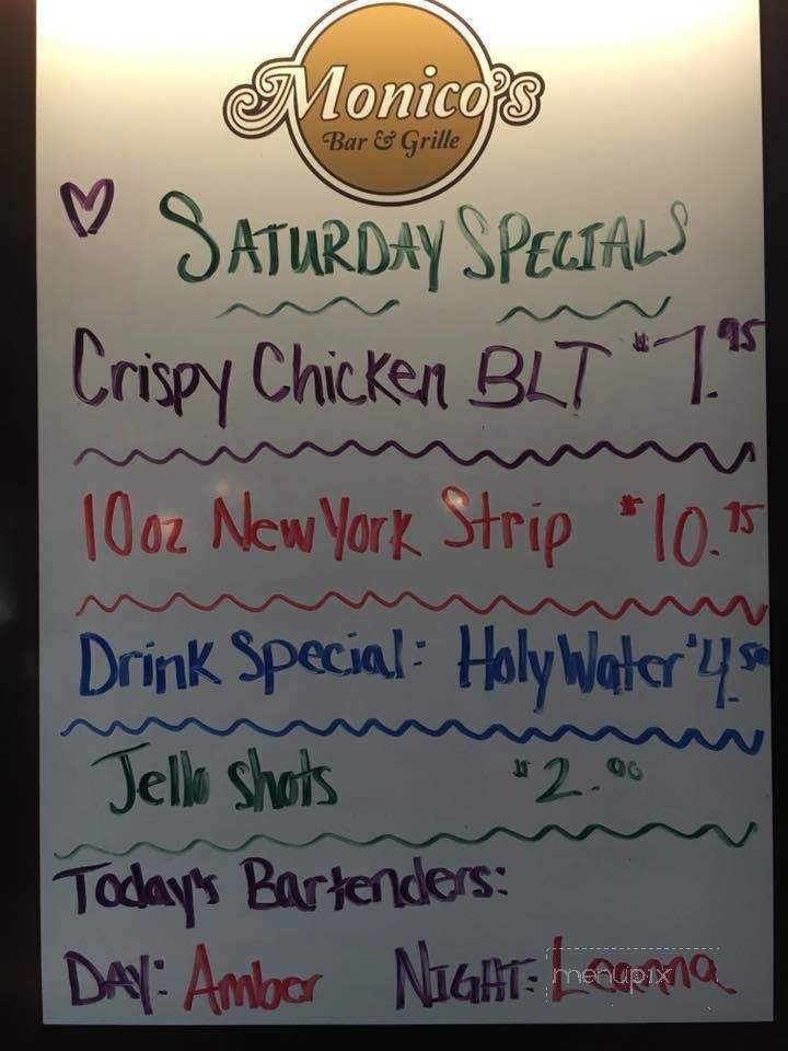 Monico's Bar & Grill - Pittsburgh, PA menu_pic