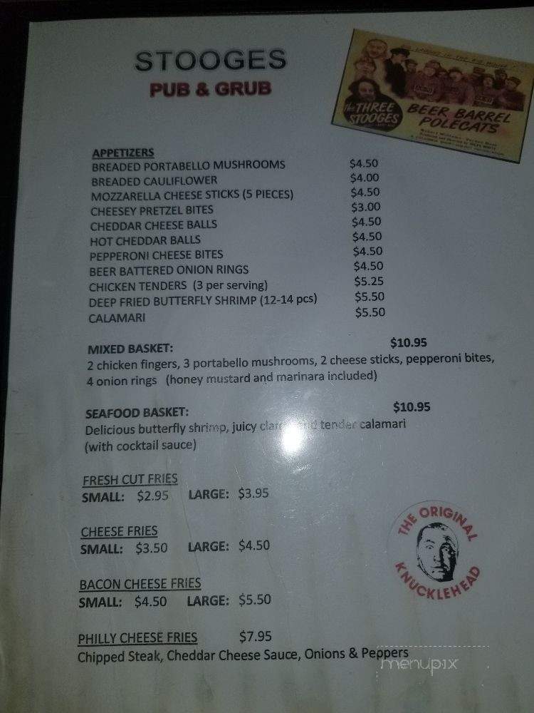 Stooges Pub & Grub - Bedford, PA menu_pic