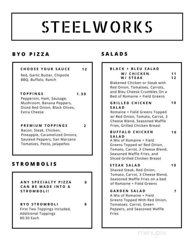 Steelworks - Indiana, PA menu_pic