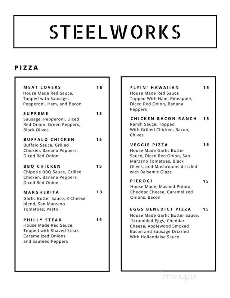 Steelworks - Indiana, PA menu_pic