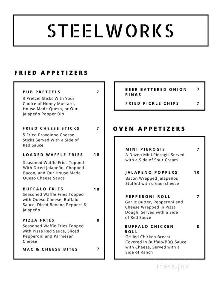 Steelworks - Indiana, PA menu_pic