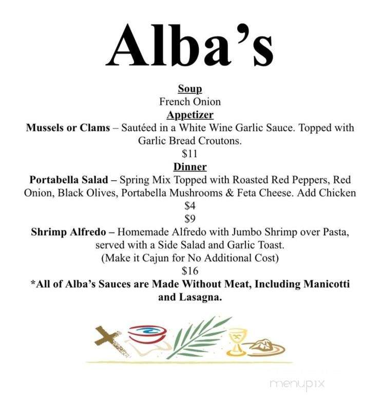 Alba's Bar & Grill - Homer City, PA menu_pic