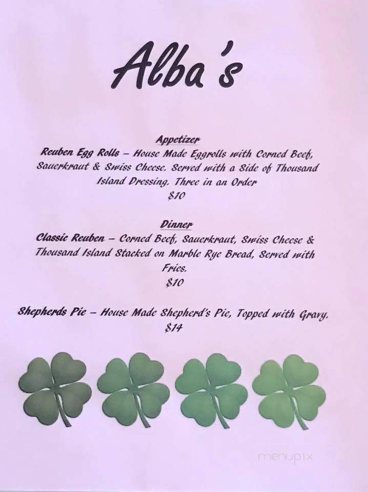 Alba's Bar & Grill - Homer City, PA menu_pic