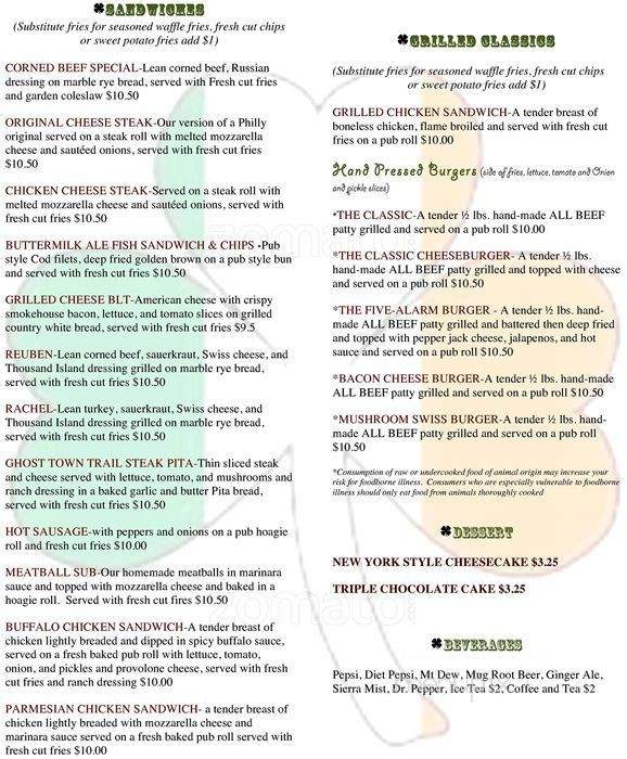 Ruari's Irish Pub - Nanty-Glo, PA menu_pic