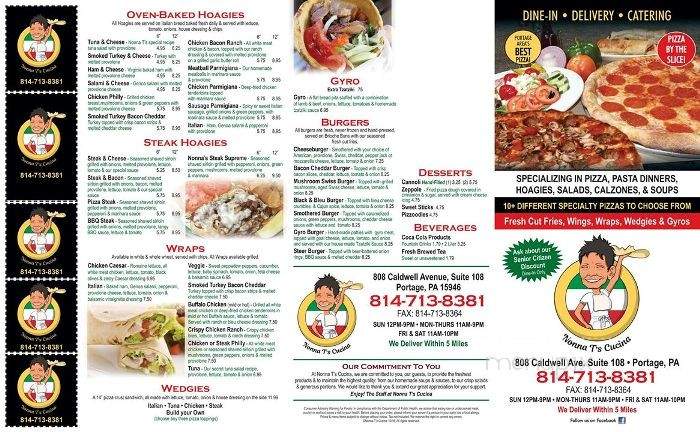 Nonna T's Cucina - Portage, PA menu_pic