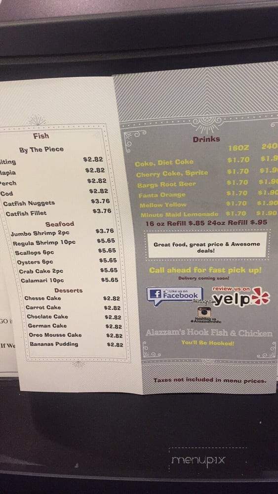 Alazzam's Fish & Chicken - New Castle, PA menu_pic