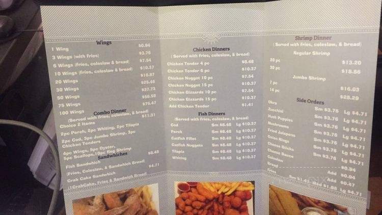 Alazzam's Fish & Chicken - New Castle, PA menu_pic
