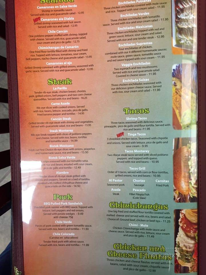 Margarita's Mexican Restaurant - Franklin, PA menu_pic