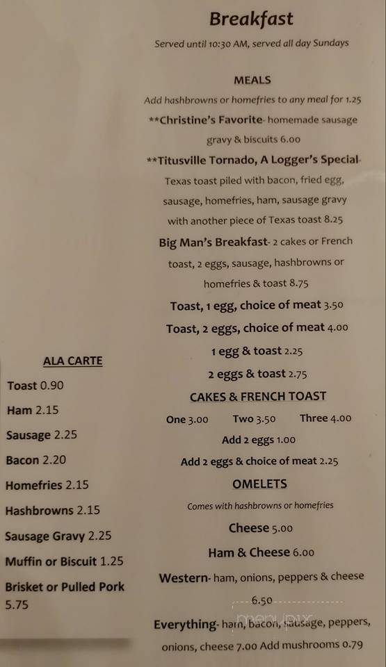 Farmhouse BBQ - East Titusville, PA menu_pic