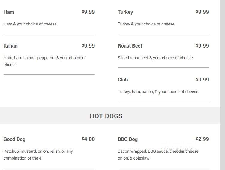 Grandma Bair's Family Restaurant and Catering - Kane, PA menu_pic