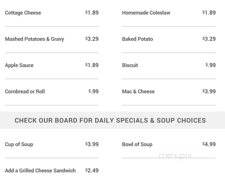 Grandma Bair's Family Restaurant and Catering - Kane, PA menu_pic