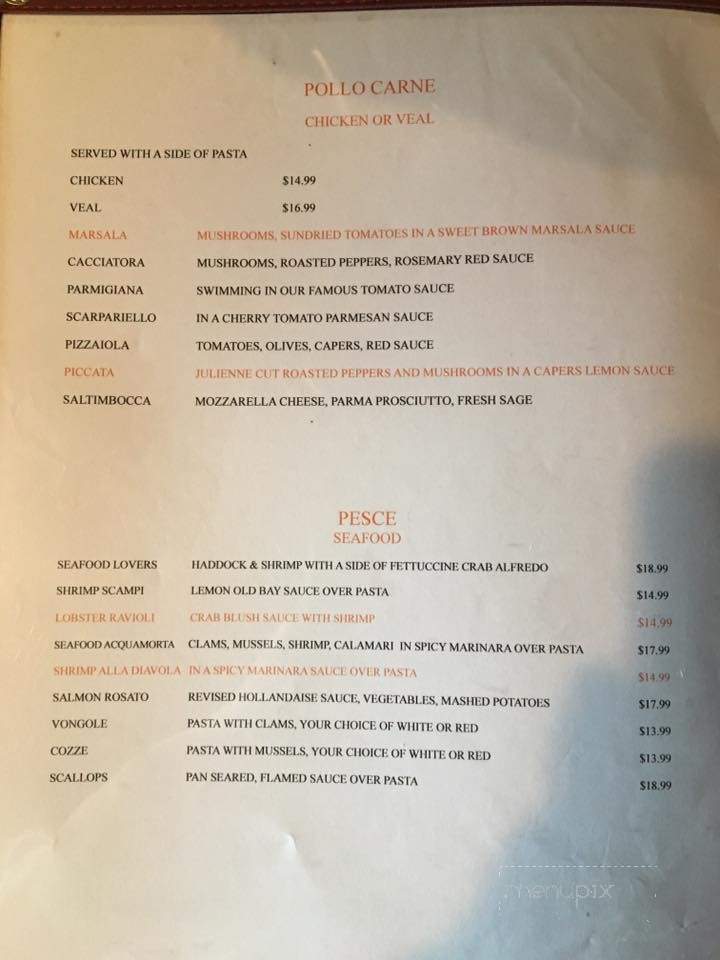 Villa Schiano - Elizabethville, PA menu_pic