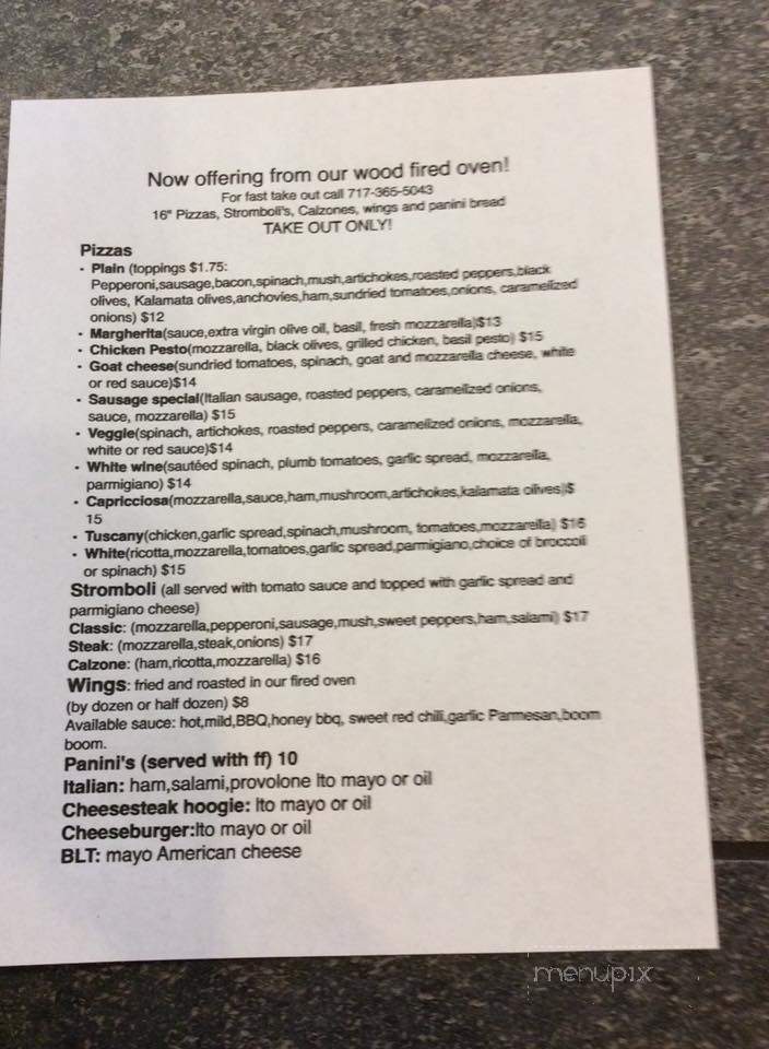 Villa Schiano - Elizabethville, PA menu_pic