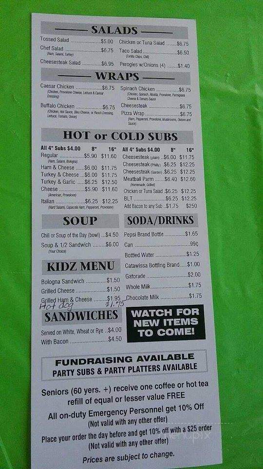 Abbatiellos Subs and more - Bloomsburg, PA menu_pic