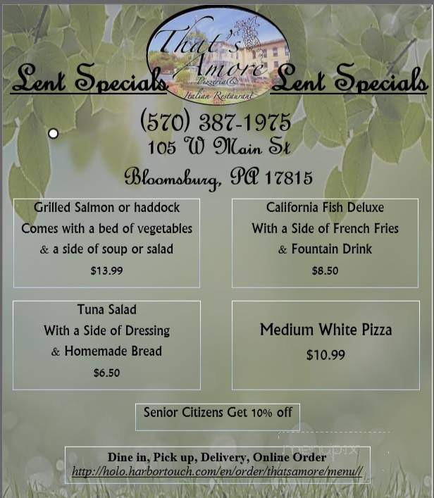 That's Amore - Bloomsburg, PA menu_pic