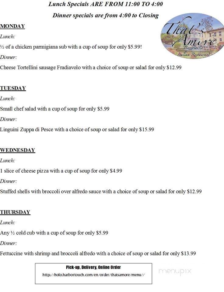 That's Amore - Bloomsburg, PA menu_pic