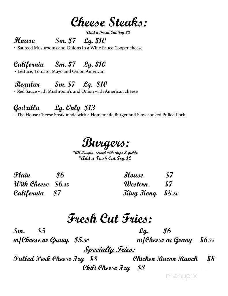 Coal Mine Tap Room - Saint Clair, PA menu_pic