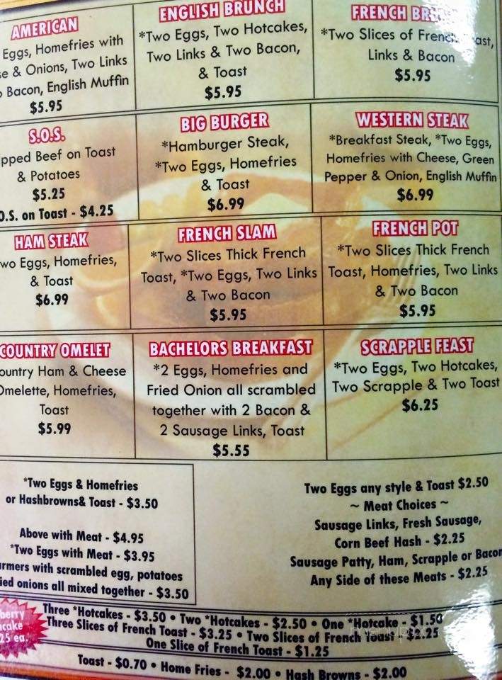 Josie's Place - Schuylkill Haven, PA menu_pic