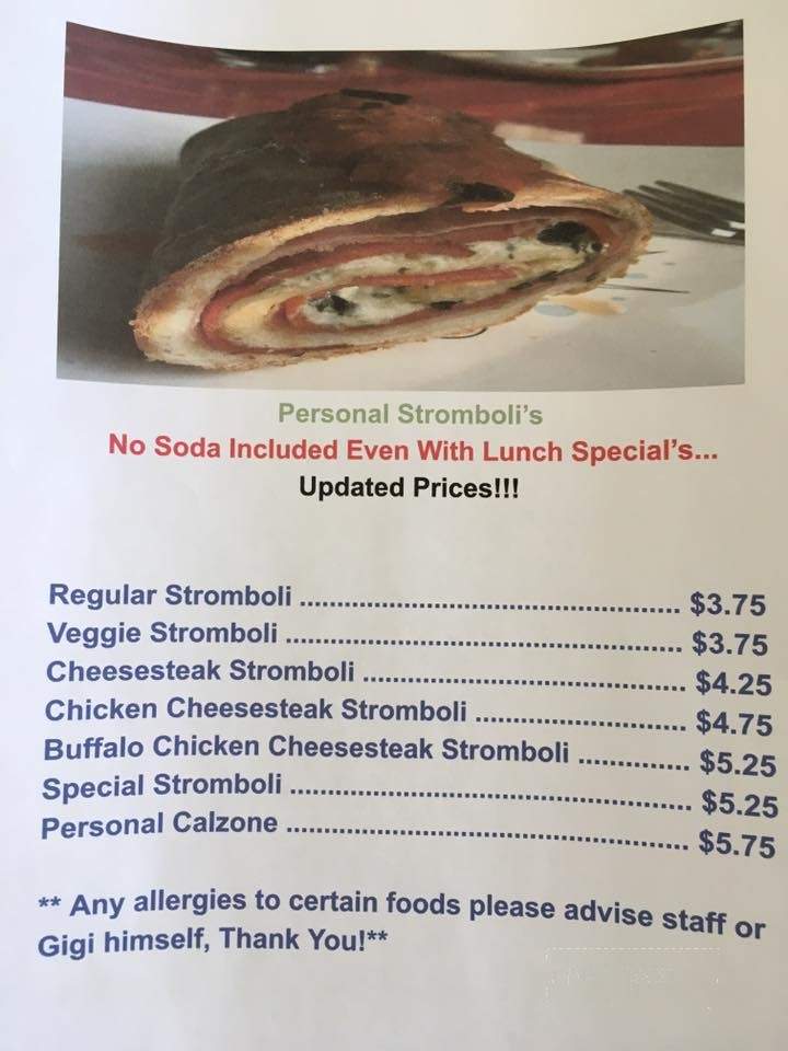 Gigi's Pizza Pasta & Grill - Coplay, PA menu_pic