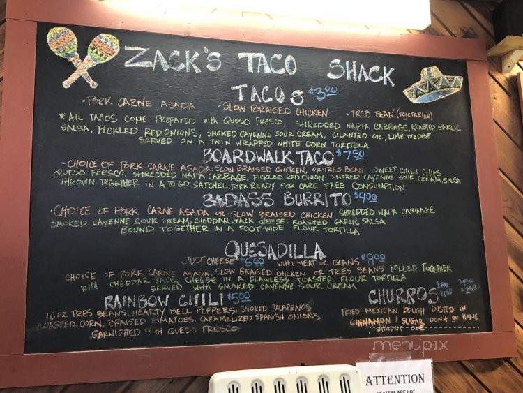 Zack's Taco Shack - Tannersville, PA menu_pic