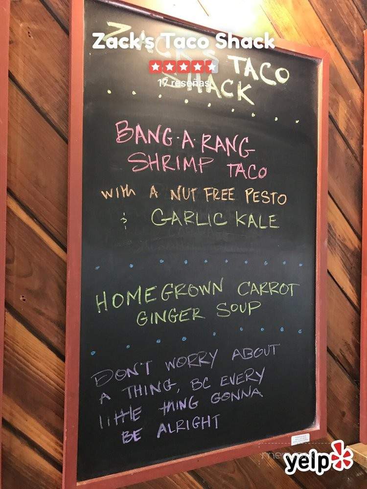 Zack's Taco Shack - Tannersville, PA menu_pic
