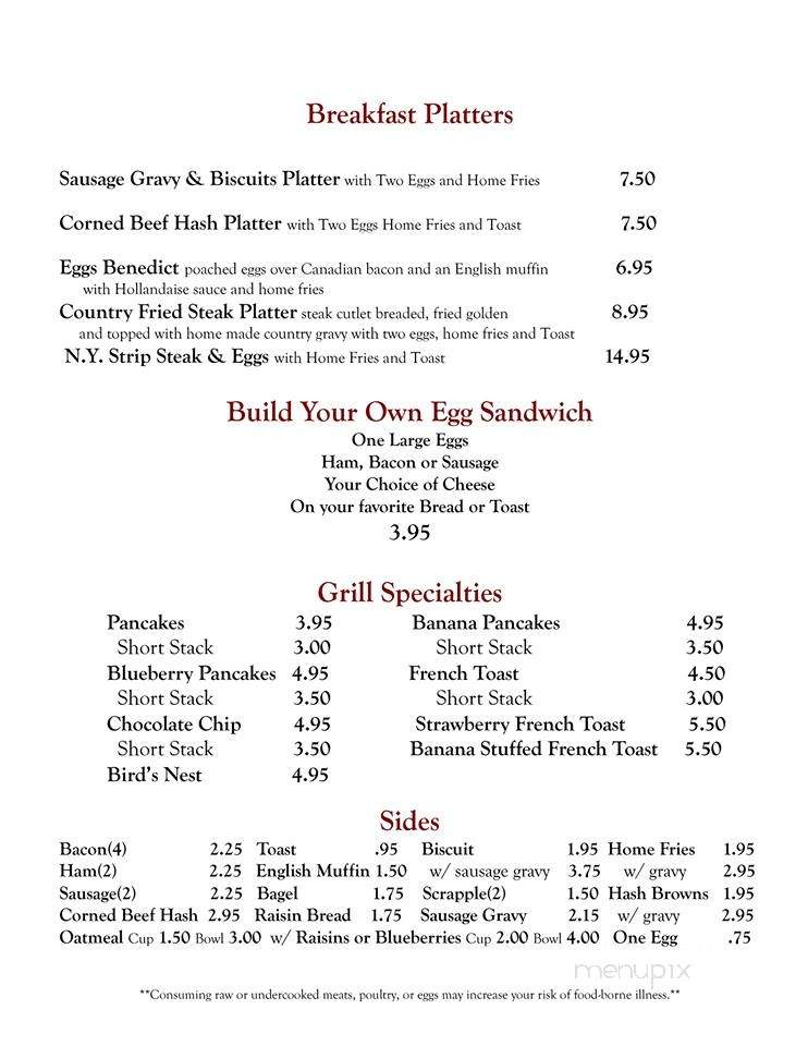 D & L Rail House - Nicholson, PA menu_pic