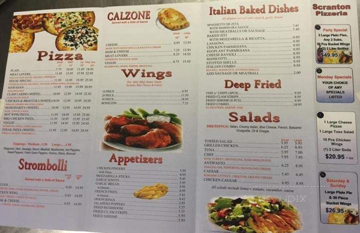 Scranton Pizzeria - Scranton, PA menu_pic