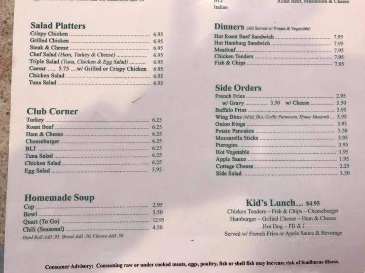 E-Lane's Diner - Old Forge, PA menu_pic