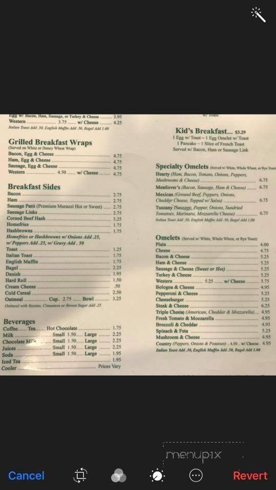 E-Lane's Diner - Old Forge, PA menu_pic