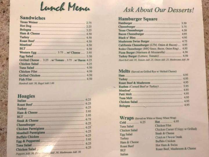 E-Lane's Diner - Old Forge, PA menu_pic