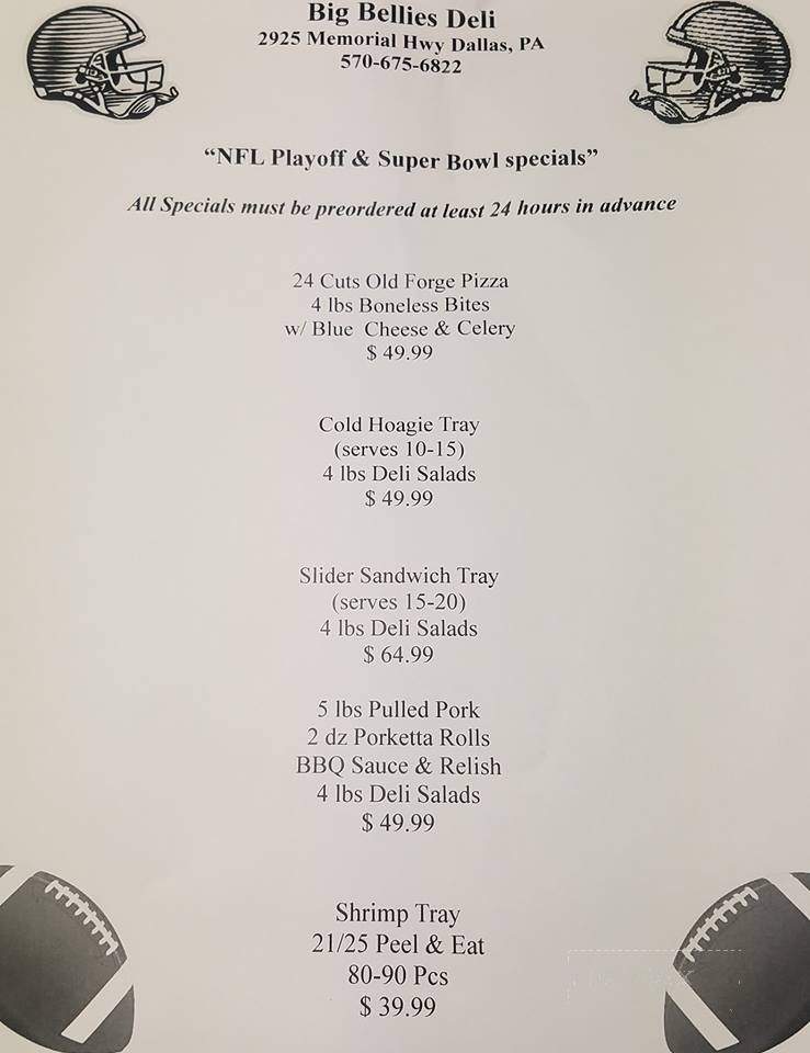 Big Bellies Deli - Dallas, PA menu_pic
