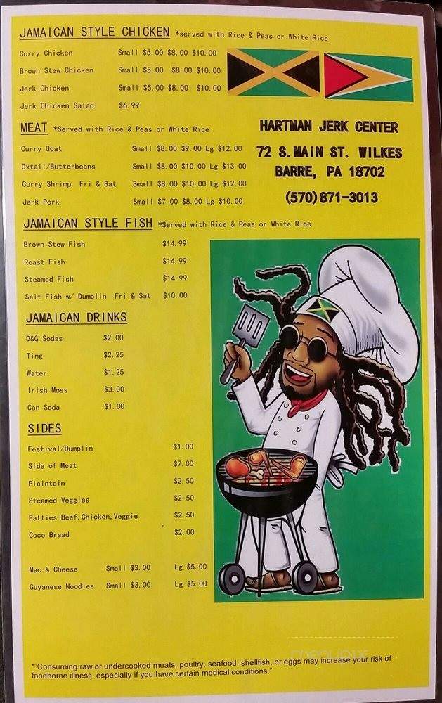 Hartman Jerk Center - Wilkes-Barre, PA menu_pic