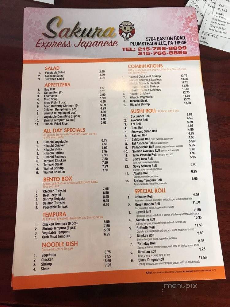 Sakura Express - Plumsteadville, PA menu_pic
