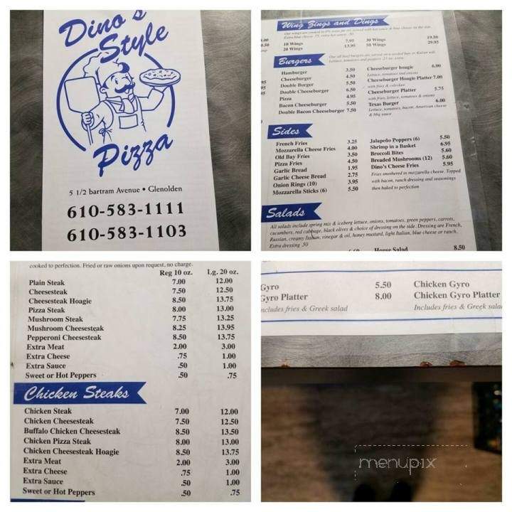Dino's Style Pizza - Glenolden, PA menu_pic