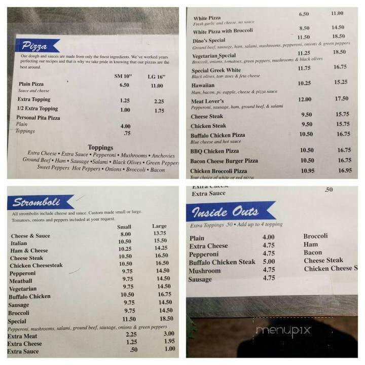 Dino's Style Pizza - Glenolden, PA menu_pic