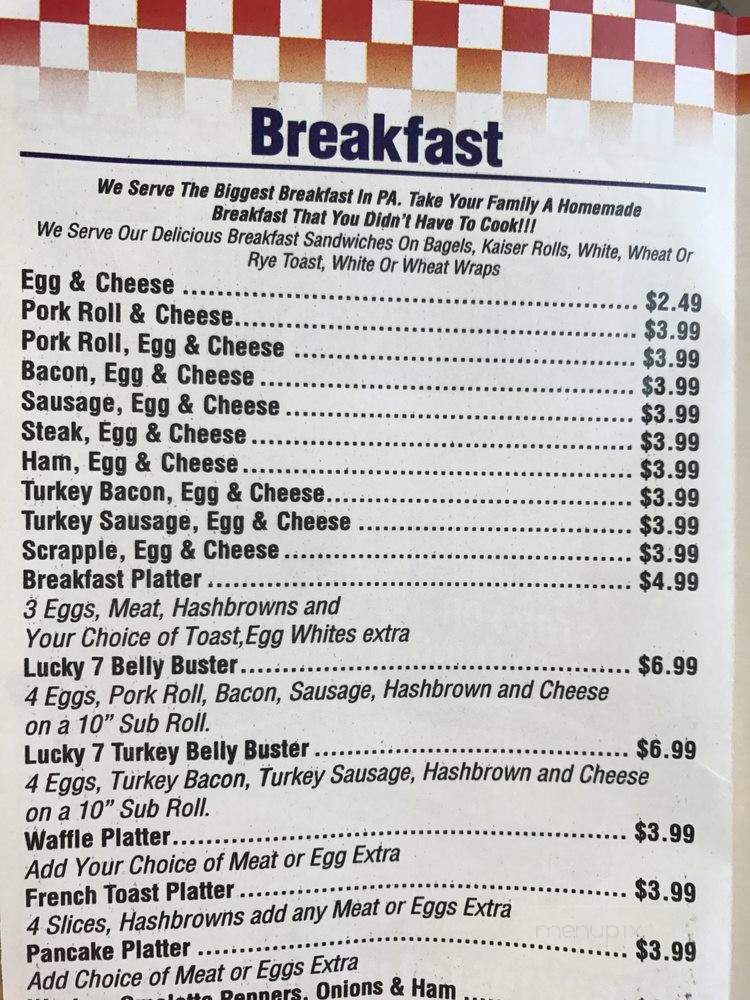 Lucky 7 Deli Fried Chicken - Horsham, PA menu_pic