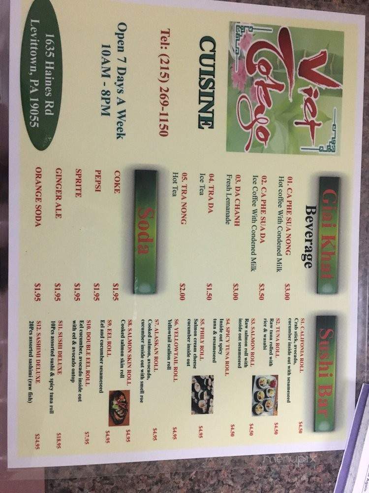 Viet Tokyo Cuisine - Levittown, PA menu_pic