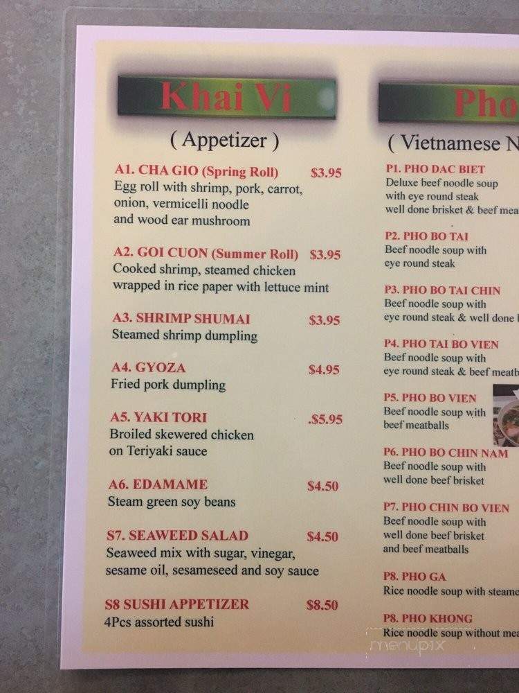 Viet Tokyo Cuisine - Levittown, PA menu_pic