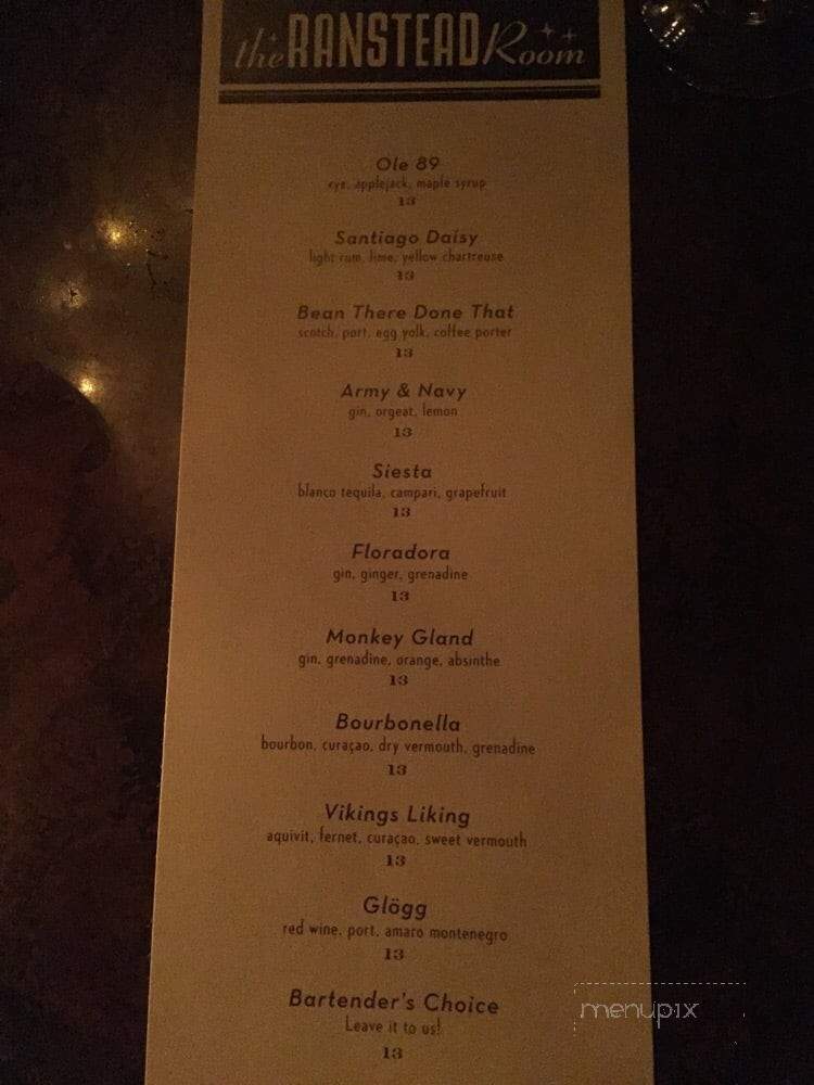 The Ranstead Room - Philadelphia, PA menu_pic