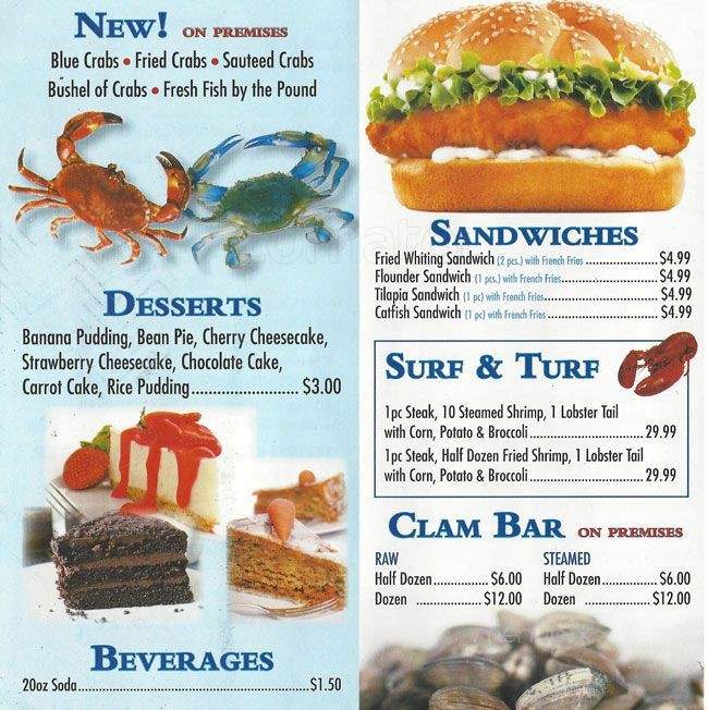 Seafood Senstaions - Philadelphia, PA menu_pic