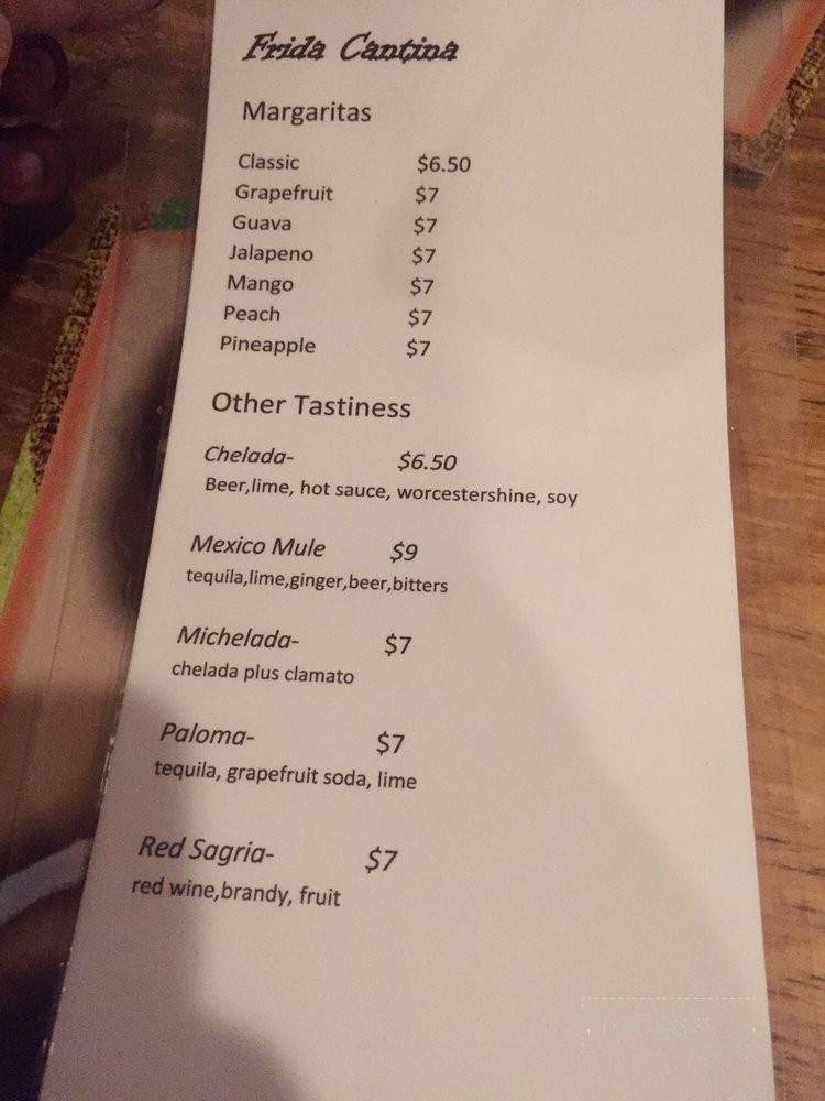 Frida - Philadelphia, PA menu_pic