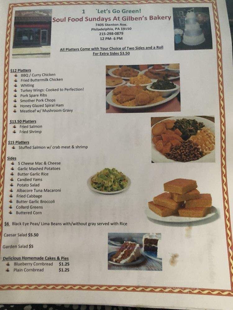 Gilben's Bakery - Philadelphia, PA menu_pic