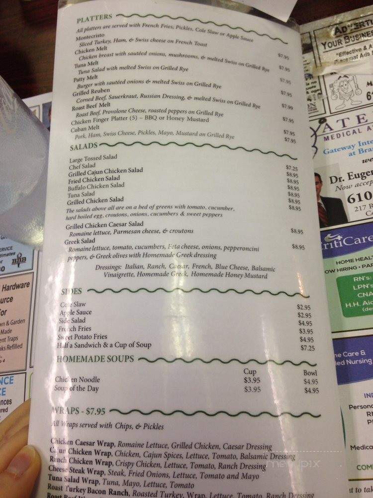 Patty's Place Family Family Restaurant - West Chester, PA menu_pic
