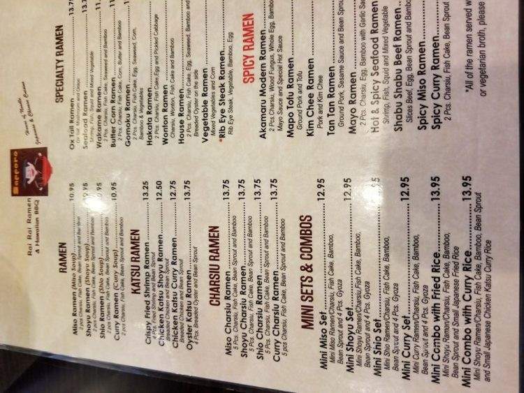 Rai Rai Ramen & Hawaiian BBQ - West Chester, PA menu_pic
