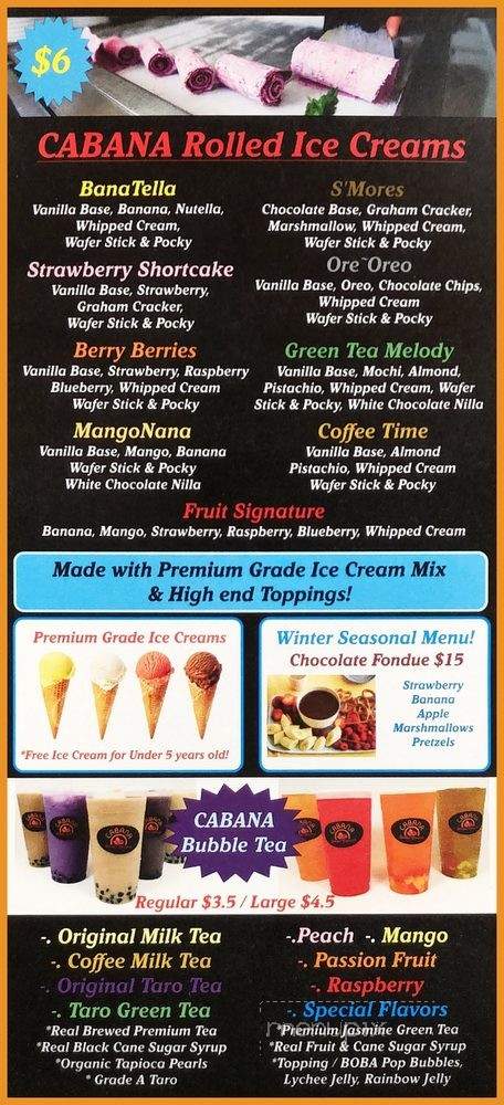 Cafe Cabana - Lansdale, PA menu_pic