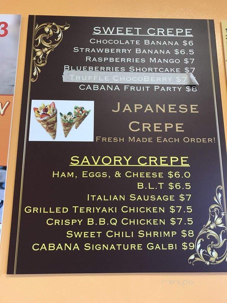 Cafe Cabana - Lansdale, PA menu_pic