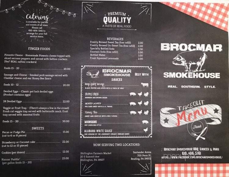 Brocmar Smokehouse - Shillington, PA menu_pic