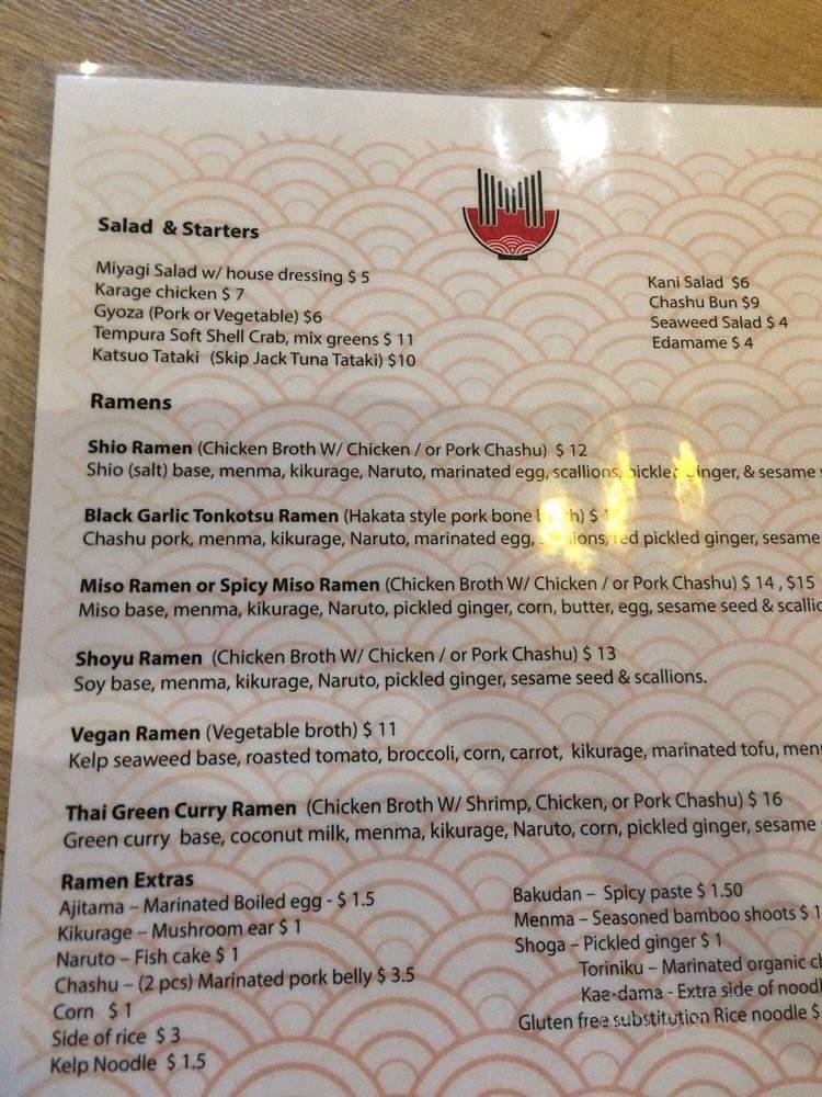 Miyagi Ramen Bar - Rehoboth Beach, DE menu_pic