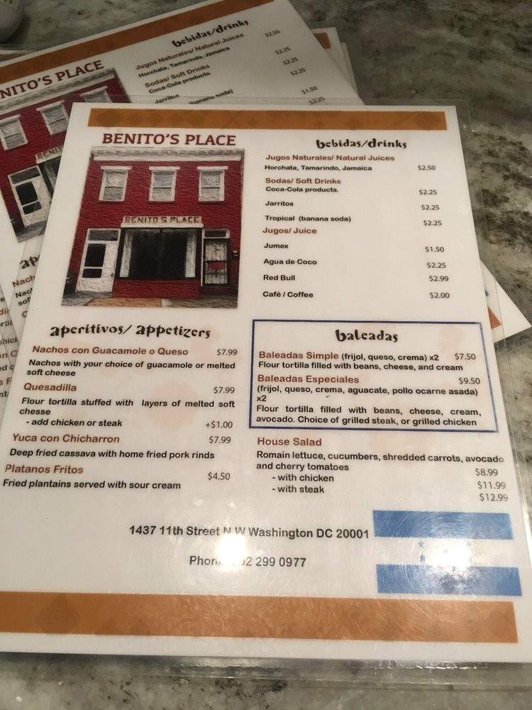 Benitos Place - Washington, DC menu_pic