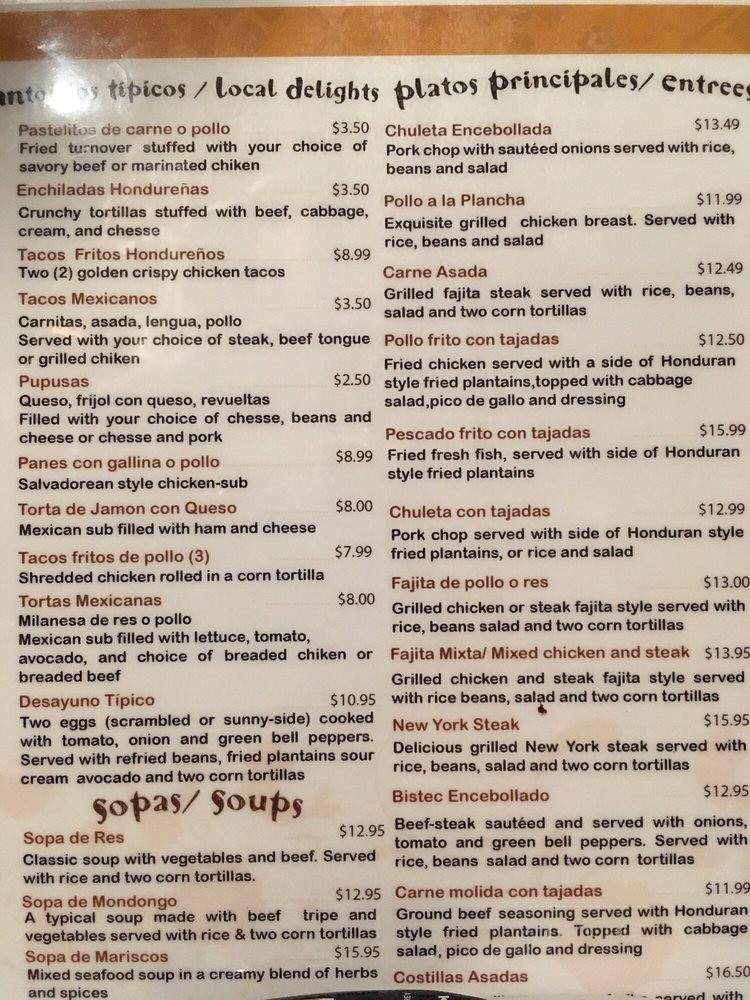 Benitos Place - Washington, DC menu_pic